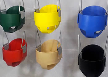 Rubber Full Bucket Swing Seat- Black Blue Green Red Tan Yellow