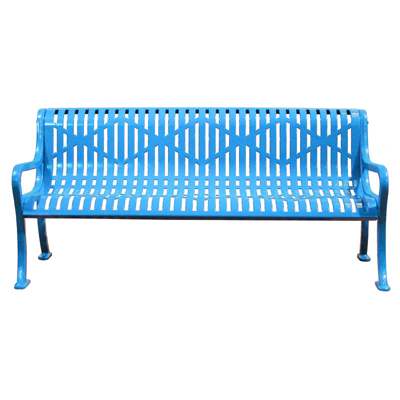 6' Diamond Metal Bench with Back