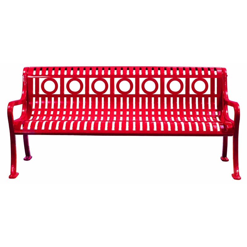 6' Ring Metal Bench with Back