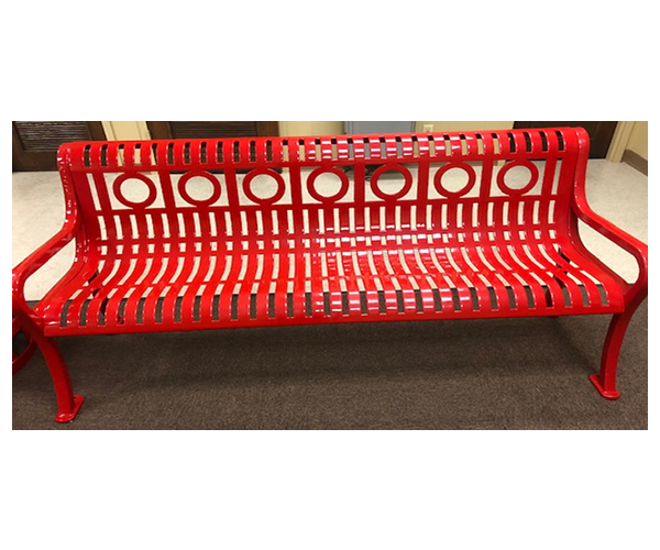 SAM-BWB09-R 6' Ring Pattern Bench with Back