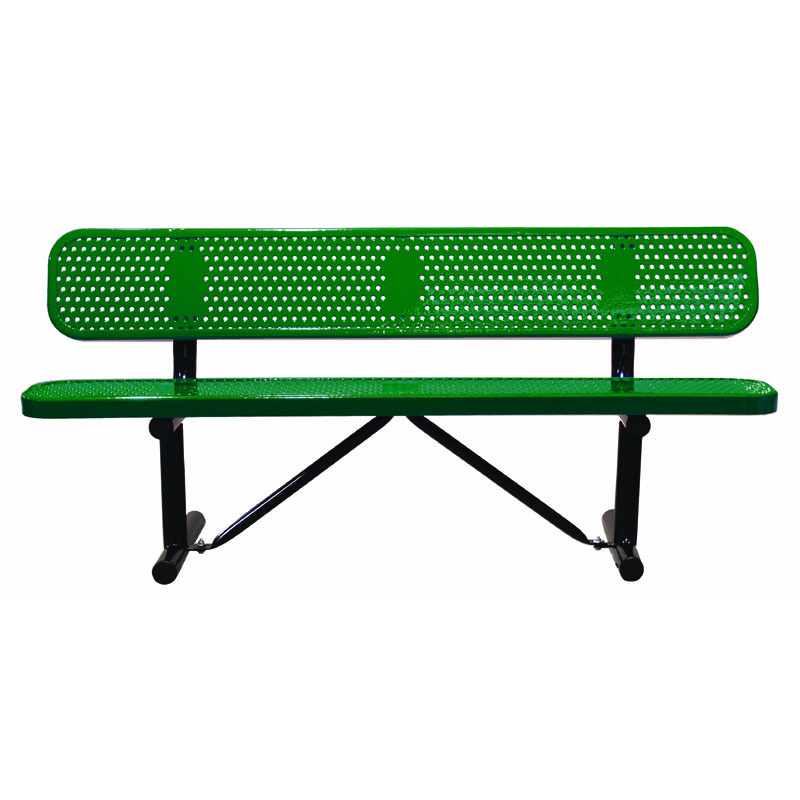 6' Perforated Bench with Back