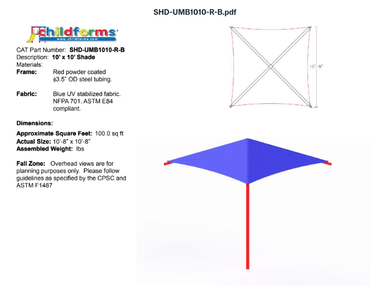 Quick Ship Playground Equipment Structure 1 Shade